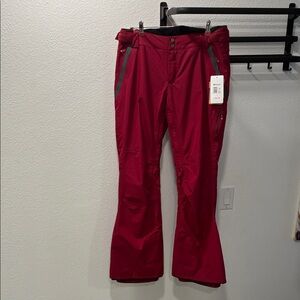 Roxy Burgundy Women's Snow Pants with Contrast Trim